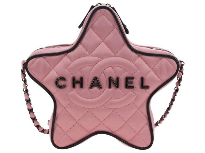 CHANEL Star Matelasse Chain Schultertasche Satin Rosa CC Auth 181923SM Pink - Ansicht 13