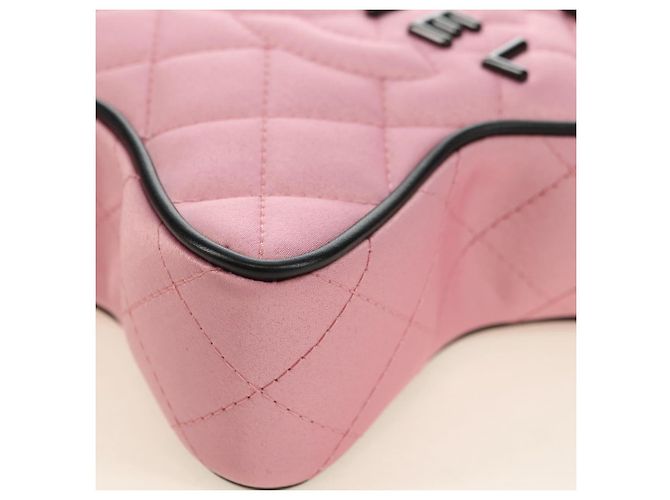 CHANEL Star Matelasse Chain Schultertasche Satin Rosa CC Auth 181923SM Pink - Ansicht 14