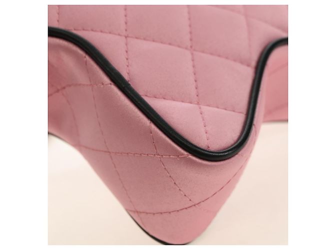 CHANEL Star Matelasse Chain Schultertasche Satin Rosa CC Auth 181923SM Pink - Ansicht 15