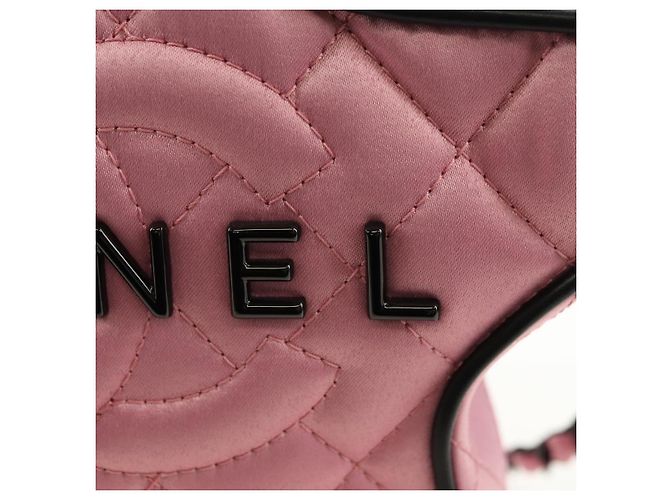 CHANEL Star Matelasse Chain Schultertasche Satin Rosa CC Auth 181923SM Pink - Ansicht 18