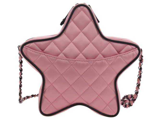 CHANEL Star Matelasse Chain Schultertasche Satin Rosa CC Auth 181923SM Pink - Ansicht 2