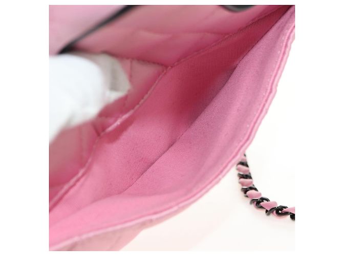 CHANEL Star Matelasse Chain Schultertasche Satin Rosa CC Auth 181923SM Pink - Ansicht 23