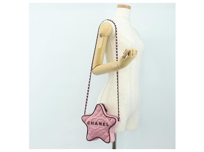 CHANEL Star Matelasse Chain Schultertasche Satin Rosa CC Auth 181923SM Pink - Ansicht 24