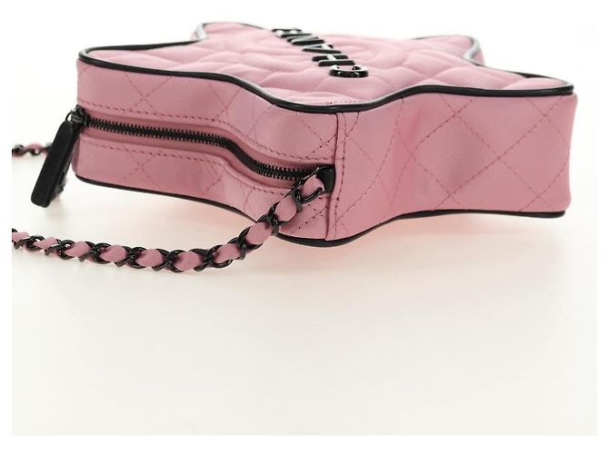 CHANEL Star Matelasse Chain Schultertasche Satin Rosa CC Auth 181923SM Pink - Ansicht 3