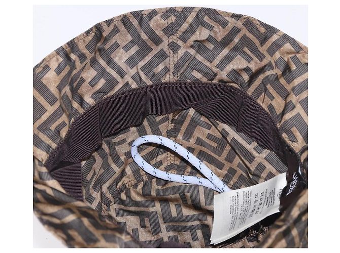 FENDI x FRGMT x POKMON ZUCCA Canvas Bucket Hat Mini-Dragon Braun Auth 161464SM Schwarz - Ansicht 15