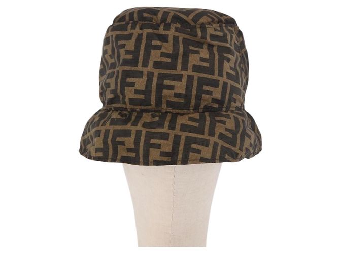 FENDI x FRGMT x POKMON ZUCCA Canvas Bucket Hat Mini-Dragon Braun Auth 161464SM Schwarz - Ansicht 2