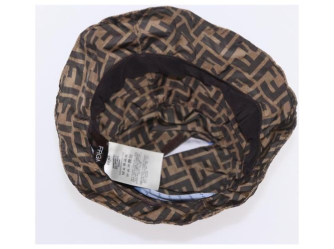 FENDI x FRGMT x POKMON ZUCCA Canvas Bucket Hat Mini-Dragon Braun Auth 161464SM Schwarz - Ansicht 6