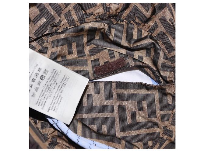 FENDI x FRGMT x POKMON ZUCCA Canvas Bucket Hat Mini-Dragon Braun Auth 161464SM Schwarz - Ansicht 7
