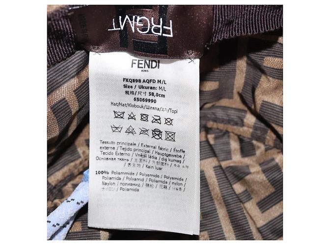 FENDI x FRGMT x POKMON ZUCCA Canvas Bucket Hat Mini-Dragon Braun Auth 161464SM Schwarz - Ansicht 8