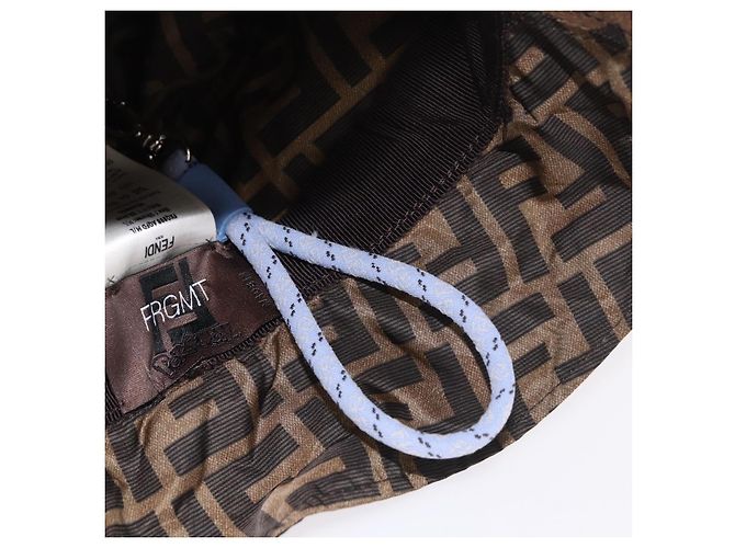 FENDI x FRGMT x POKMON ZUCCA Canvas Bucket Hat Mini-Dragon Braun Auth 161464SM Schwarz - Ansicht 9