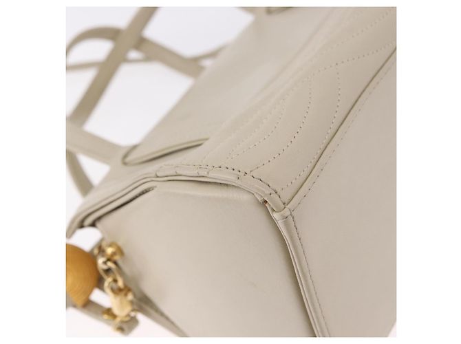 Borsa FENDI in pelle 2way Beige Oro Auth 183874 D'oro - vista 16