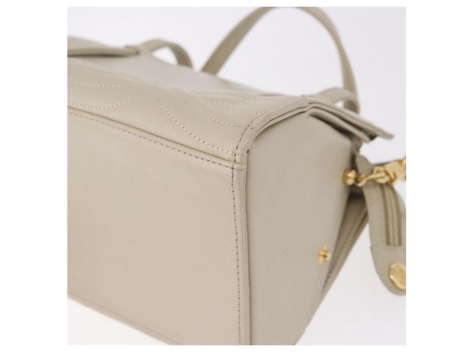 Borsa FENDI in pelle 2way Beige Oro Auth 183874 D'oro - vista 17