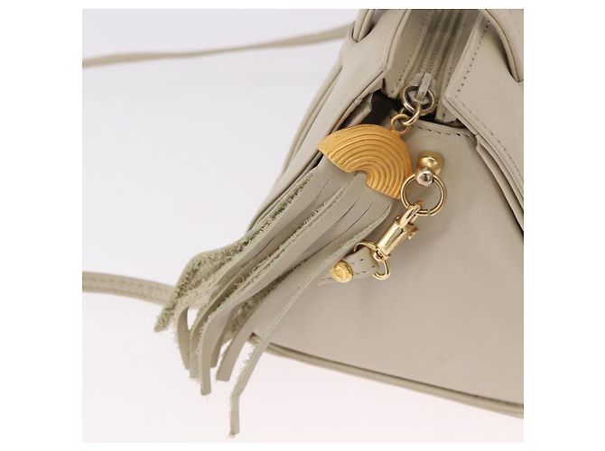 Borsa FENDI in pelle 2way Beige Oro Auth 183874 D'oro - vista 18