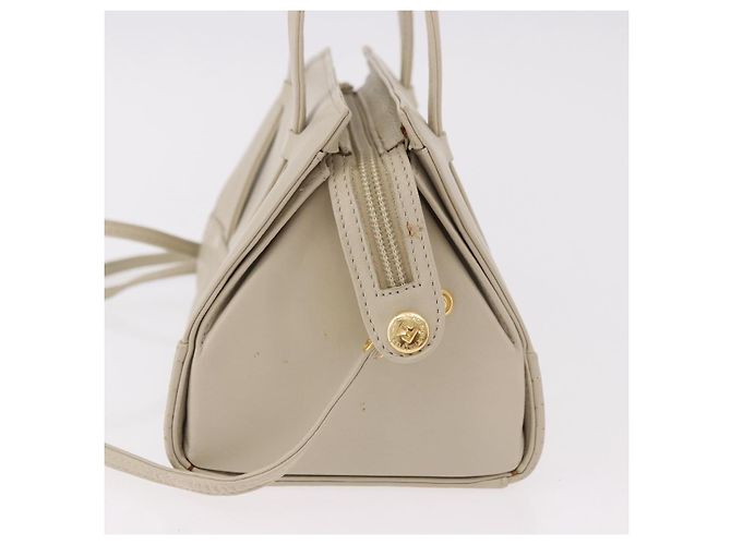 Borsa FENDI in pelle 2way Beige Oro Auth 183874 D'oro - vista 3