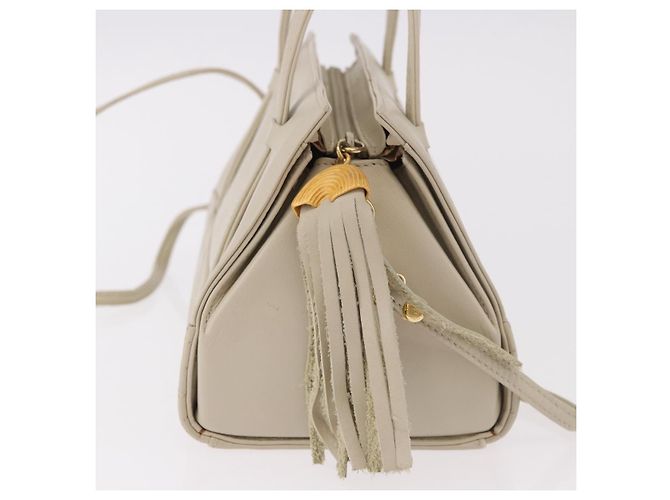 Borsa FENDI in pelle 2way Beige Oro Auth 183874 D'oro - vista 4
