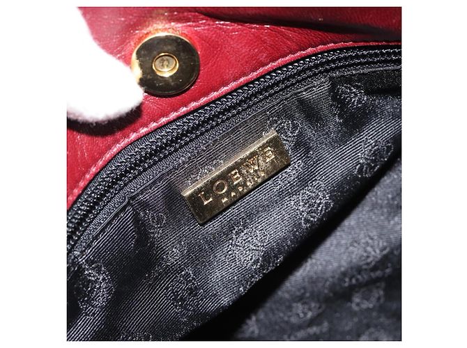 Borsa LOEWE in scamosciato rosso e oro Auth 183111A D'oro - vista 10