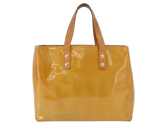 LOUIS VUITTON Monogram Vernis Reade PM Hand Bag Beige M91144 LV Auth gh2085 - vista 2