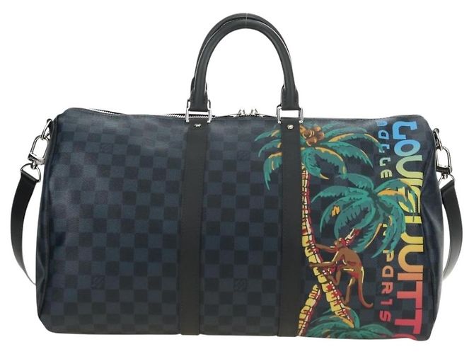 LOUIS VUITTON Damier Cobalt Keepall Bandouliere 45 Borsa N50002 LV Auth 181958M - vista 2