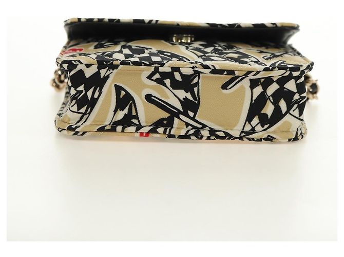 CHANEL Borsa a tracolla Chain Mini Matelasse Satin Beige Gold CC Auth 183621M D'oro - vista 5