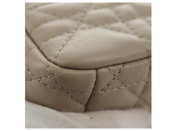 Sac Christian Dior Caro Micro Chain Canage en peau d'agneau beige or Auth 182573SAM Doré - vue 16