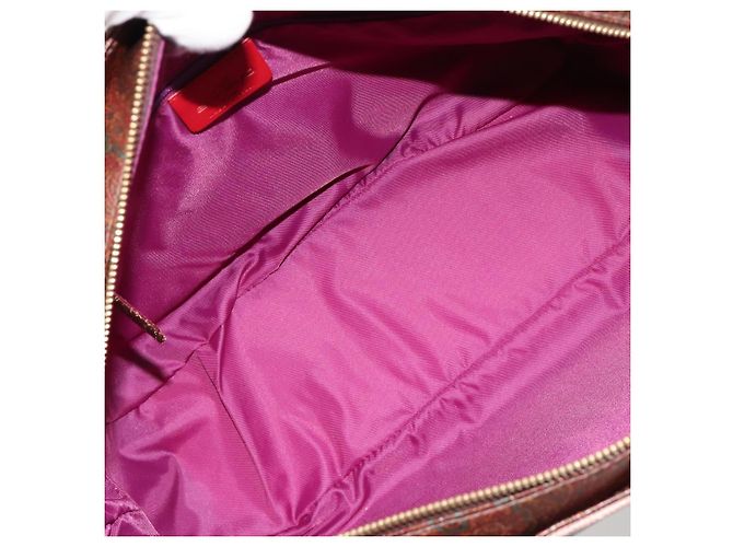 Borsa ETRO in PVC e pelle marrone oro Auth 183273A D'oro - vista 11