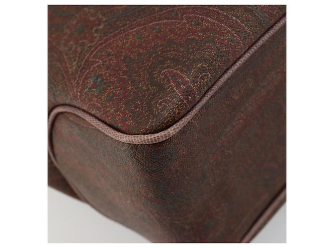 Borsa ETRO in PVC e pelle marrone oro Auth 183273A D'oro - vista 16