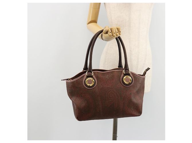 Borsa ETRO in PVC e pelle marrone oro Auth 183273A D'oro - vista 23