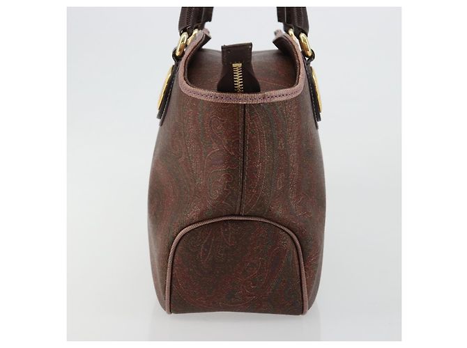 Borsa ETRO in PVC e pelle marrone oro Auth 183273A D'oro - vista 4
