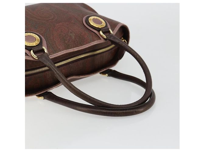 Borsa ETRO in PVC e pelle marrone oro Auth 183273A D'oro - vista 7