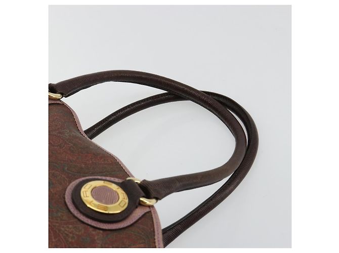 Borsa ETRO in PVC e pelle marrone oro Auth 183273A D'oro - vista 8