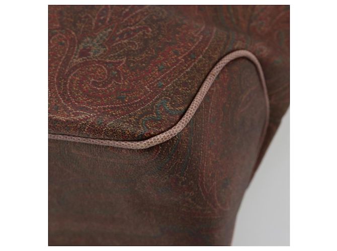 Borsa ETRO in PVC e pelle marrone oro Auth 183273A D'oro - vista 9
