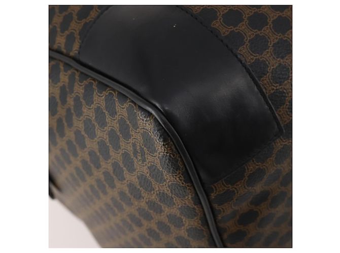Céline CELINE Macadam Canvas Boston Bag PVC Leder Schwarz Gold Auth 180527A Golden - Ansicht 16