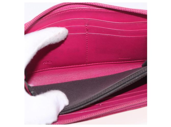 FENDI Zucca Canvas Langgeldbörse PVC Schwarz Braun Auth 184235A - Ansicht 10