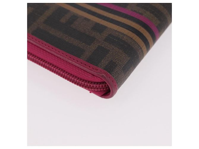 FENDI Zucca Canvas Langgeldbörse PVC Schwarz Braun Auth 184235A - Ansicht 15
