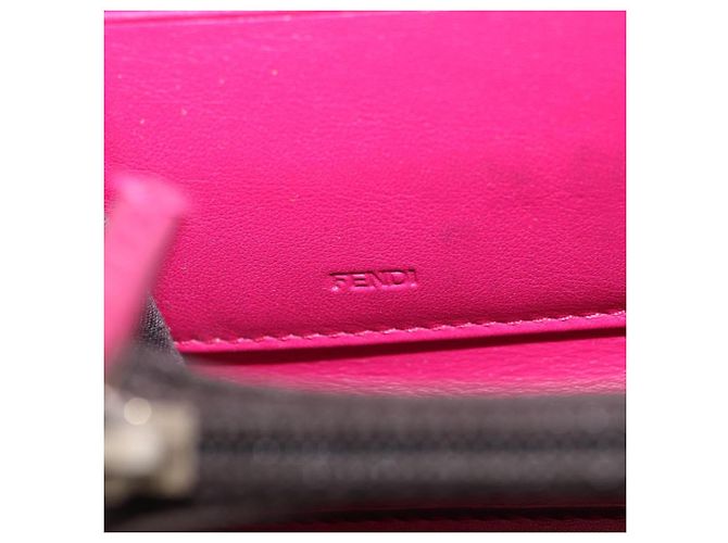 FENDI Zucca Canvas Langgeldbörse PVC Schwarz Braun Auth 184235A - Ansicht 17