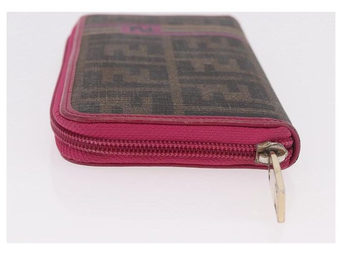 FENDI Zucca Canvas Langgeldbörse PVC Schwarz Braun Auth 184235A - Ansicht 4