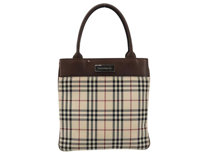Borsa a mano BURBERRY Nova Check in tela beige Auth 182988A - vista 13