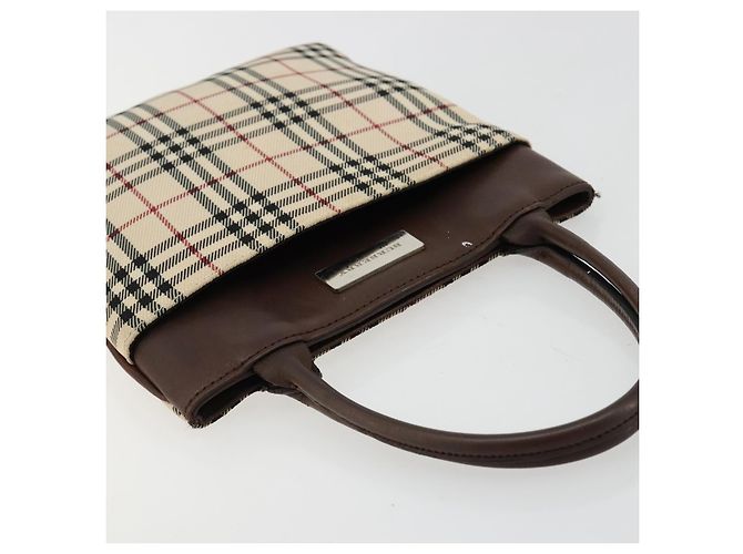 Borsa a mano BURBERRY Nova Check in tela beige Auth 182988A - vista 6