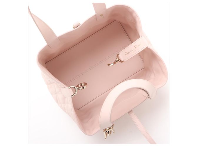 Dior Borsa Tote Toujours Medium in pelle di vitello Macrocannage Rosa - vista 7