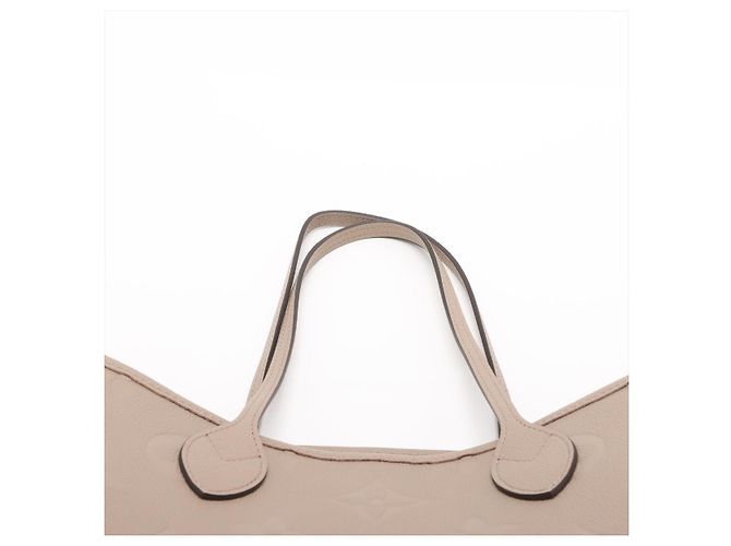 Louis Vuitton Borsa a tracolla Neverfull Leather Empreinte Shopper Turtledove Beige - vista 6