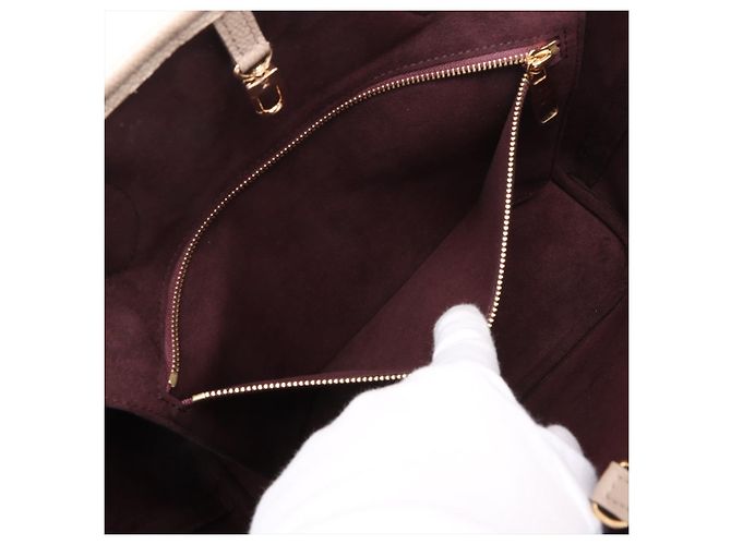Louis Vuitton Borsa a tracolla Neverfull Leather Empreinte Shopper Turtledove Beige - vista 8