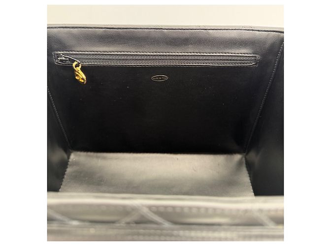 Chanel Vintage Vanity Case aus gestepptem Leder Schwarz - Ansicht 17