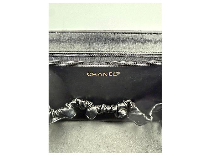 Chanel Vintage Vanity Case aus gestepptem Leder Schwarz - Ansicht 18