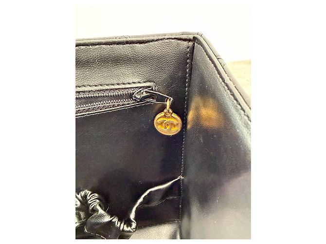 Chanel Vintage Vanity Case aus gestepptem Leder Schwarz - Ansicht 20