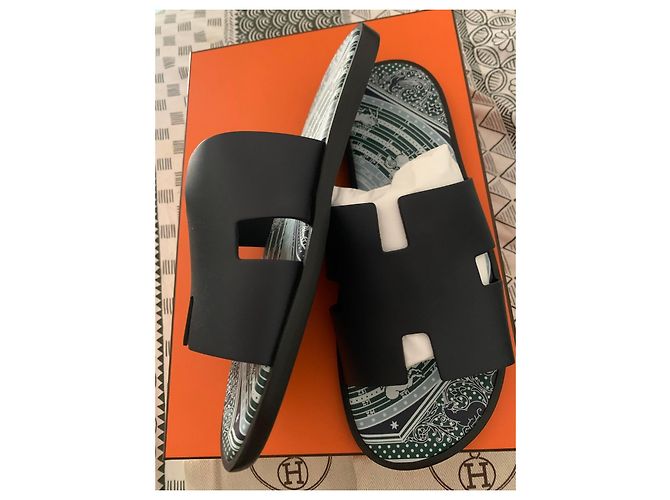 Sandali Hermès Izmir in pelle Nero - vista 3