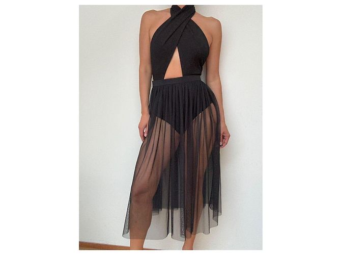 AQAQ Bodysuit mit Cut-Out Schwarz - Ansicht 3