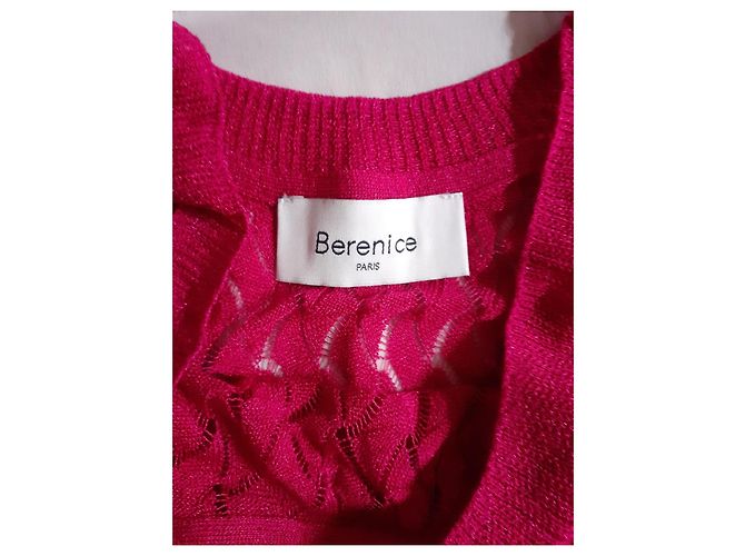 Berenice Top de punto lurex calado fucsia Rosa - vista 3