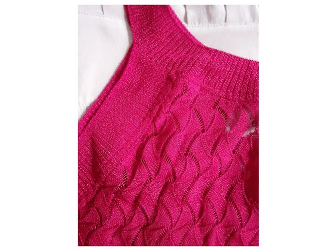 Berenice Top de punto lurex calado fucsia Rosa - vista 4
