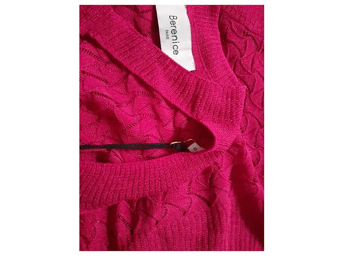 Berenice Top de punto lurex calado fucsia Rosa - vista 5