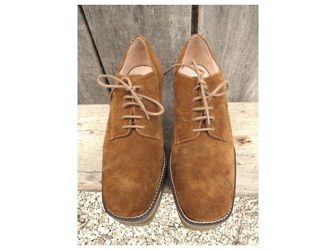 Derby con platform Dries Van Noten in scamosciato marrone - vista 4